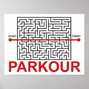Poster engraçado do labirinto de Parkour