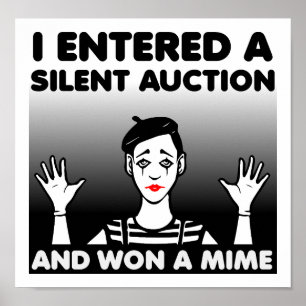 Poster engraçado do Mime silencioso do leilão