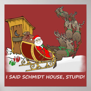 Poster engraçado do Natal da casa de Schmidt