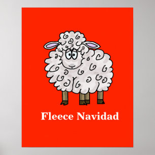 Poster engraçado do Natal dos carneiros de Navida