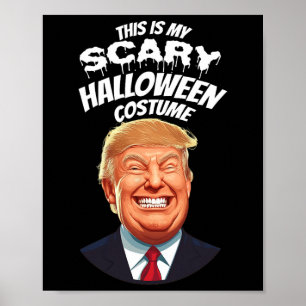 Poster Engraçado Donald Trump Assustador Halloween Presid