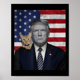 Poster Engraçado Donald Trump E A Bandeira Política Dos E