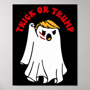 Poster Engraçado Donald Trump Ghost Combatendo Truque Ou