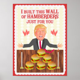 Poster Engraçado Donald Trump Hamberders Dia de os namora