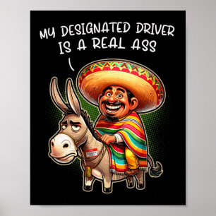 Poster Engraçado Donkey, Meu Motorista Designado É Um ver