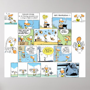 Poster engraçado dos desenhos animados da aviaç