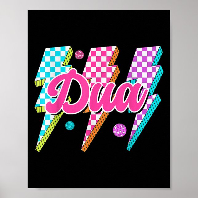 Poster Engraçado Dua Lightning Bolt Verificado Eu Adoro D (Frente)