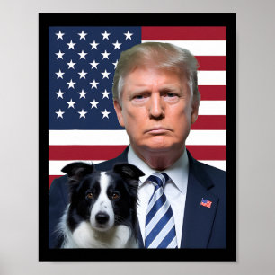 Poster Engraçado E Borda Collie Dog Onu, Eleição De Bande
