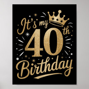 Poster Engraçado, é minha aniversário de 40 anos para mul