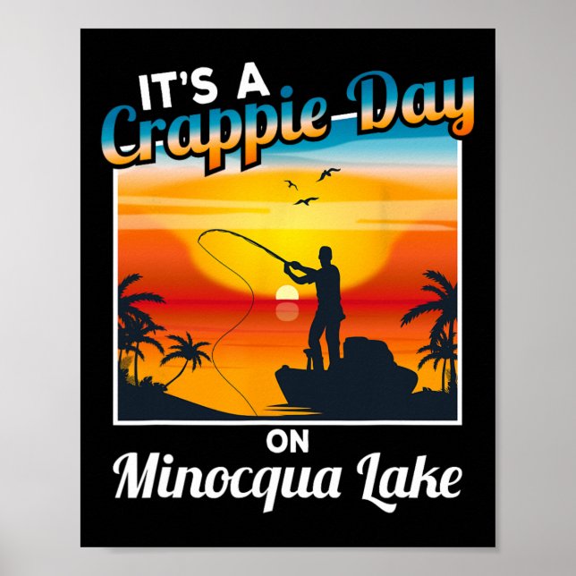 Poster Engraçado, é um dia de café no lago Minocqua (Frente)