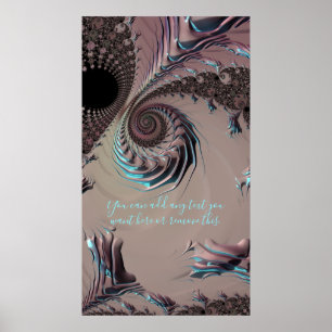 Poster Engraçado Edgy Metálico Abstrato Fractal Adiciona