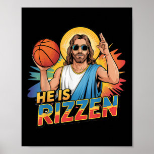Poster Engraçado, Ele É Rizzen Jesus Camisa De Basquete G