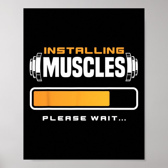 Poster Engraçado Elevação do Peso do Fortalecimento (Frente)