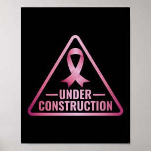 Poster Engraçado Em Construção Sensibilização Para O Canc