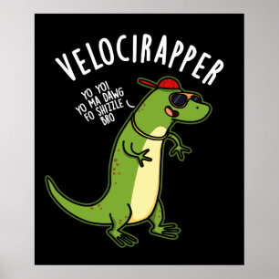 Poster Engraçado Engraçado Dinossauro Pun Dark BG