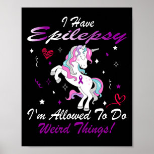 Poster Engraçado Epilepsia Sensibilização Unicórnio Roxo