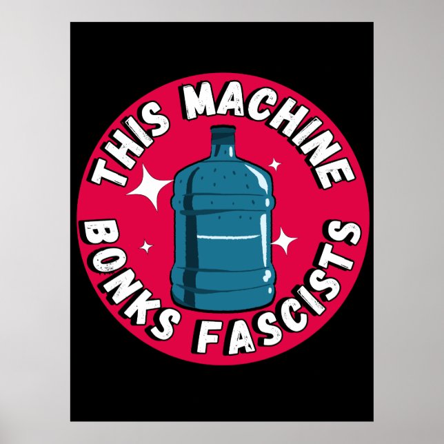 Poster Engraçado, essa máquina bate fascistas (Frente)