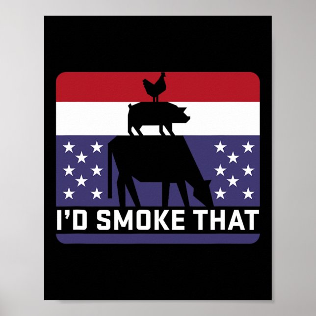 Poster Engraçado Eu Fumar Aquele Barbecue Retro Churrasco (Frente)