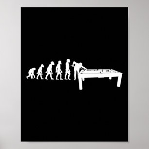 Poster Engraçado Evolução Dos Bilhares Humanos 8 Ll Pisci