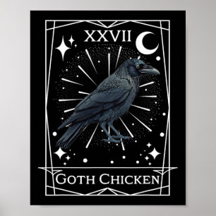 Poster Engraçado Fairycore Tarot Gothic Witchcraft Chicke