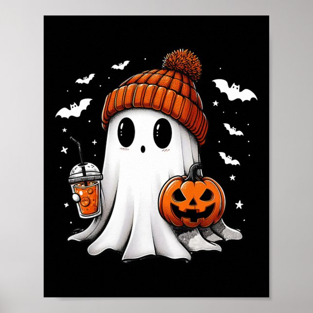 Poster Engraçado Fantasma Pumpkin Jack O Latern Spooky Se (Frente)