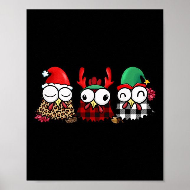 Poster Engraçado Farmador De Galinhas Para O Natal Da Fam (Frente)