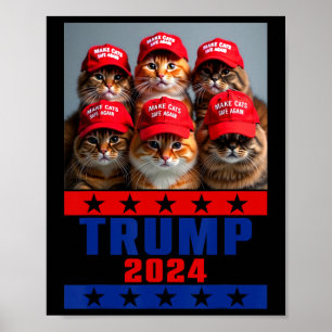 Poster Engraçado Fazer Os Gatos Salvarem Novamente Trump 