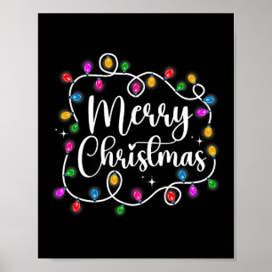 Poster Engraçado Feliz Natal Luzes Xmas Homens Mulheres