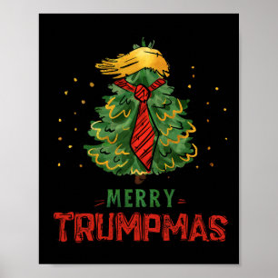 Poster Engraçado Feliz Trumpmas Árvore de Natal Xmas Hol