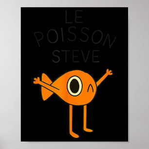 Poster Engraçado Fish Le Poisson Steve Para Crianças Home