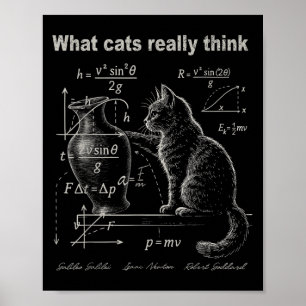 Poster Engraçado Física De Gato Humor Design O Que Grita