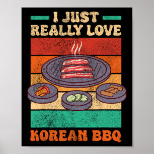 Poster Engraçado Foodie Asiático - Churrasco coreano