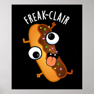 Poster Engraçado Funny Eclair Pun Dark BG
