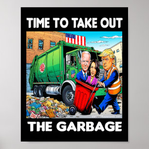 Poster Engraçado Garbyge Para Trump 2024 - Hora De Sair