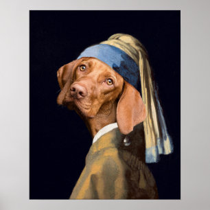 Poster Engraçado garota de cachorro com uma paródia de 