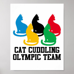 Poster Engraçado Gato Citado Equipe de Olimpiadas de Gato