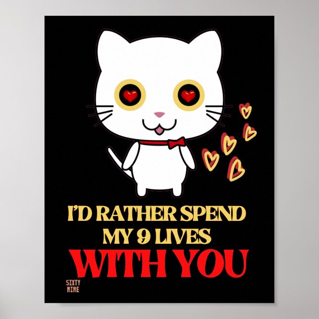 poster engraçado "GATO GATO" (Frente)