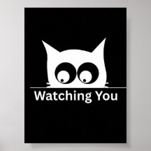Engraçado Gato Observando Você Fofo Minimalista
