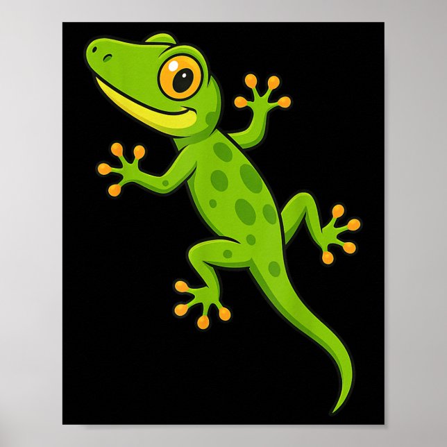 Poster Engraçado Gecko Lizard Amantes de os animais Menin (Frente)