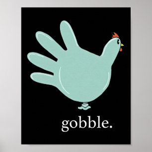 Poster Engraçado Gobble Turkey Glove Medical Nures Thanks