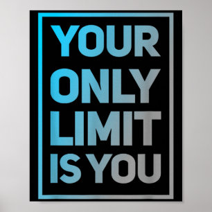 Poster Engraçado Gym Cita Que Seu Único Limite É Você Gym