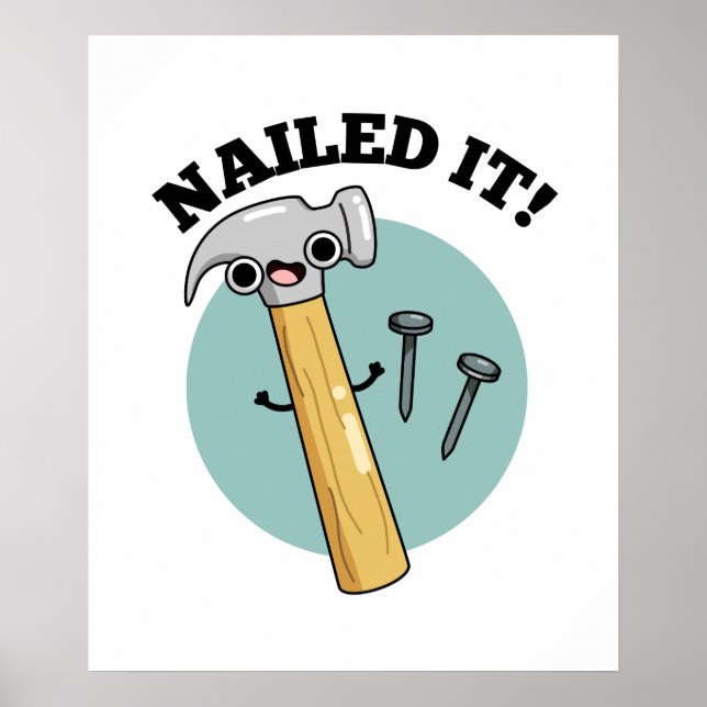 Poster Engraçado, Hammer Nail Pun (Frente)