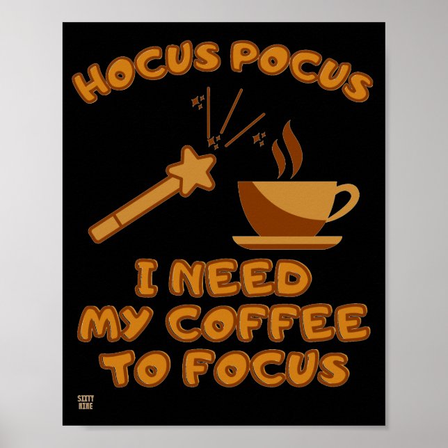 poster engraçado "HOCUS POCUS". (Frente)