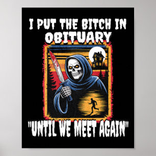 Poster Engraçado Horror Grim Reaper Costume Adultos T Cam