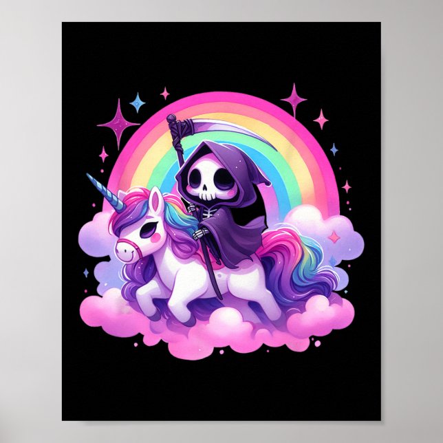 Poster Engraçado Humor Arco-Íris Gótico Cachorro Andando  (Frente)