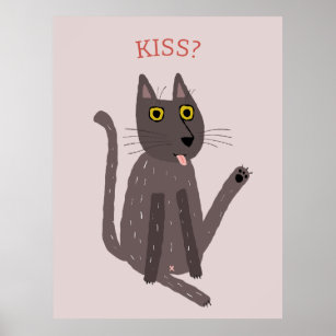 Poster Engraçado Humor de Gato