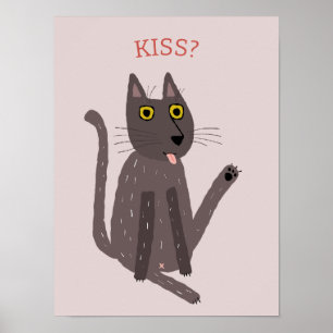 Poster Engraçado Humor de Gato