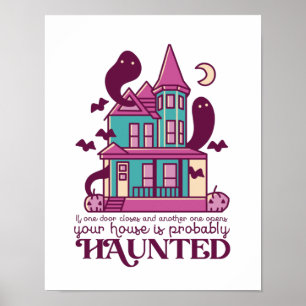 Poster Engraçado Hunny House Cita Horror Filme Halloween