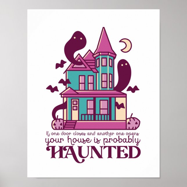 Poster Engraçado Hunny House Cita Horror Filme Halloween (Frente)