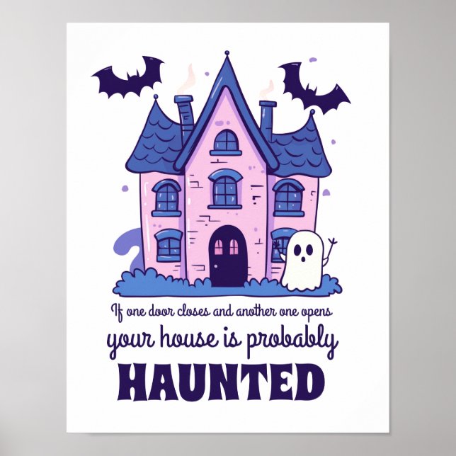 Poster Engraçado Hunny House Cita Horror Filme Halloween (Frente)